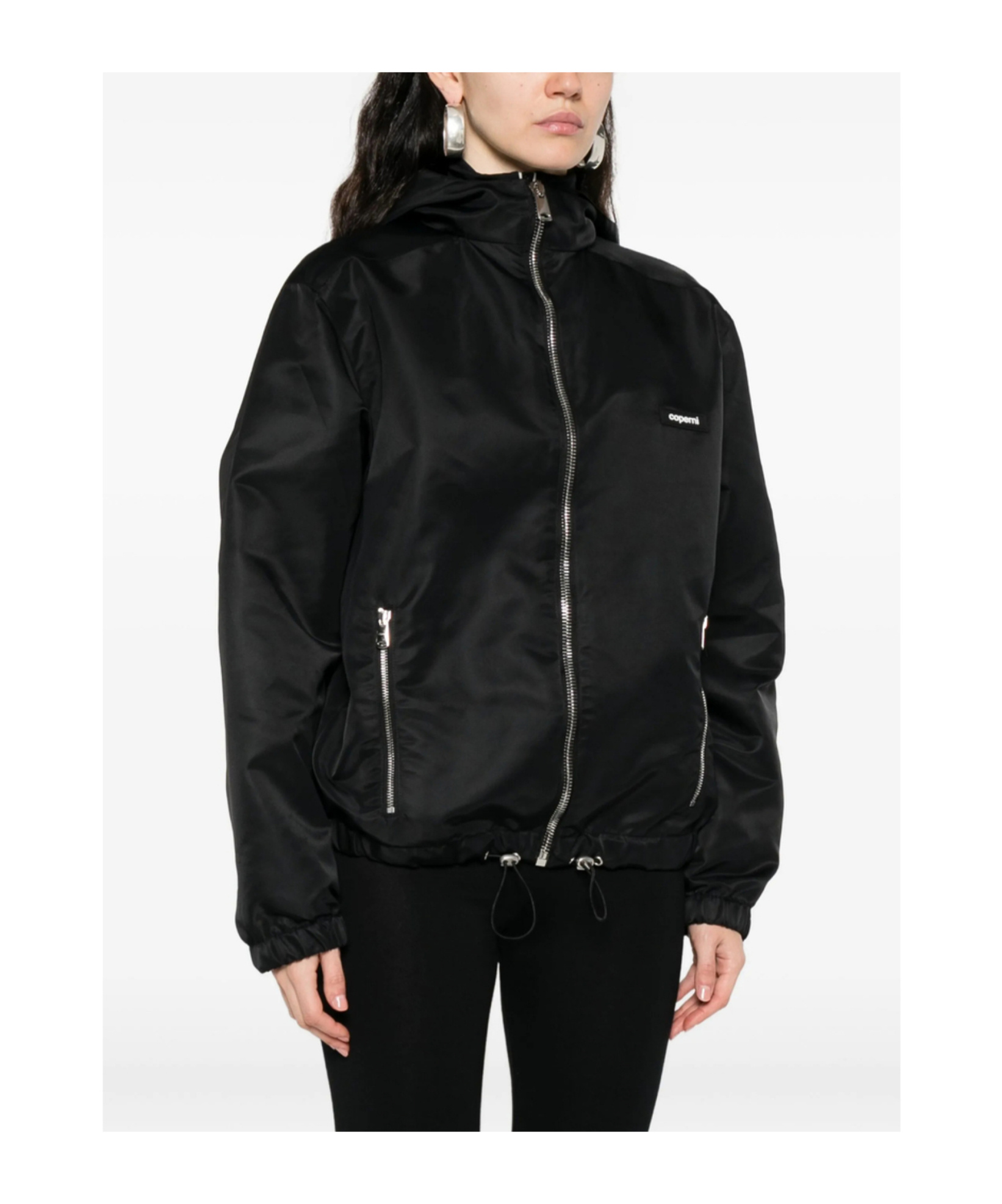 Coperni Hooded Zip-up Casual Jacket In Black