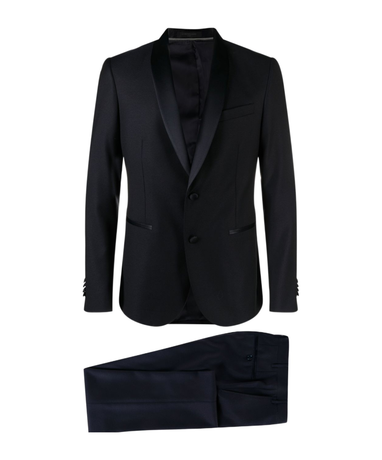 Corneliani Navy Blue Single-breasted Slim-cut Dinner Suit