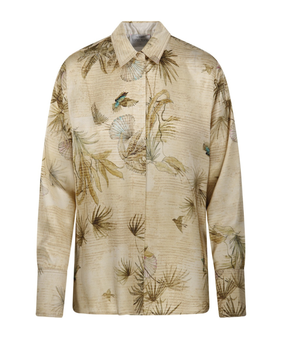 FORTE FORTE ALL-OVER PATTERN LONG-SLEEVE SHIRT