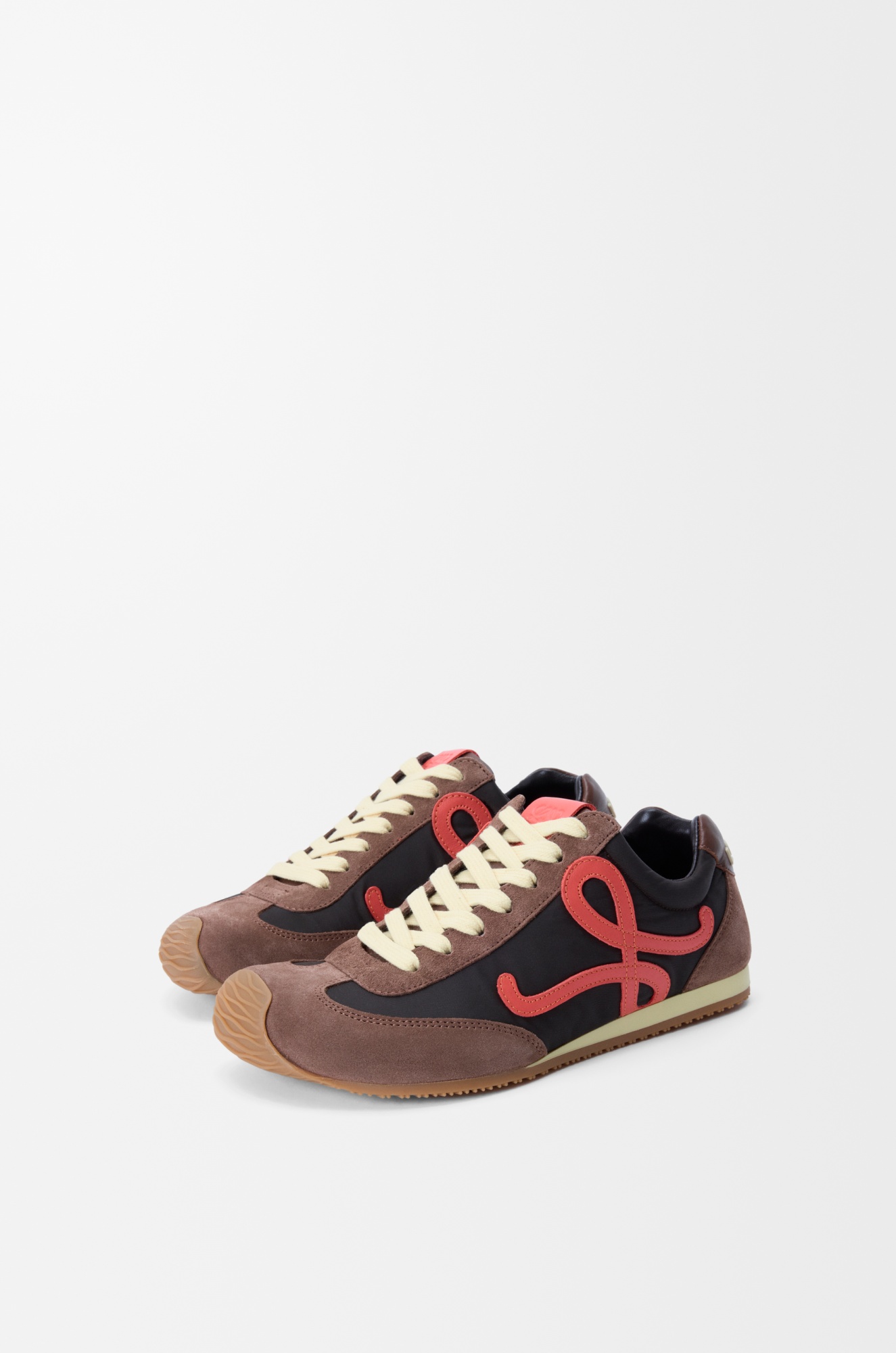 Loewe Ballet Runner 2.0 Suede-trimmed Sneakers In Burgundy