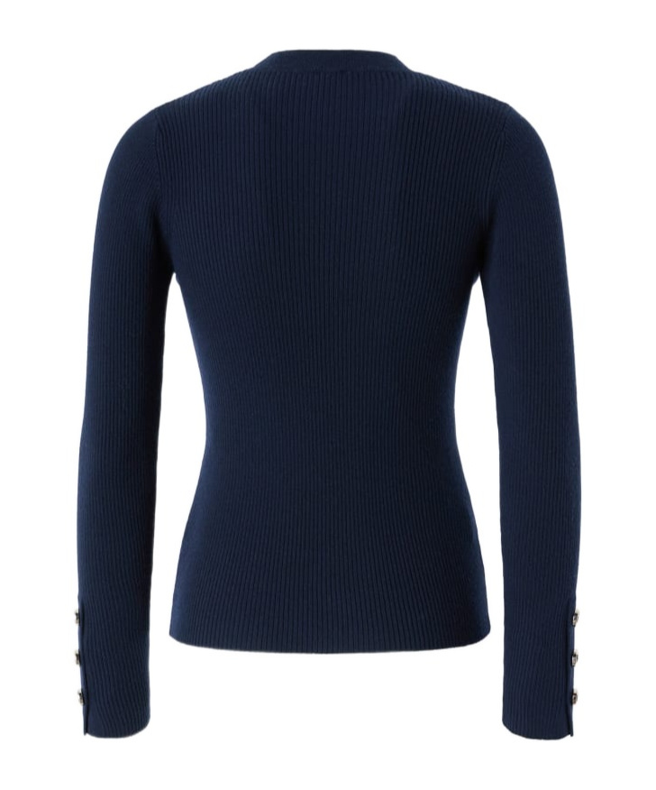 Pinko Ribbed Wool Sweater In Black