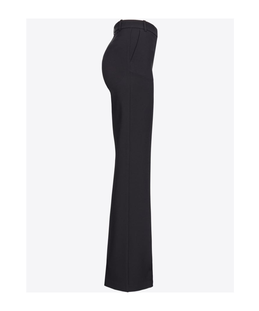 Pinko High-rise Crepe Trousers In Black