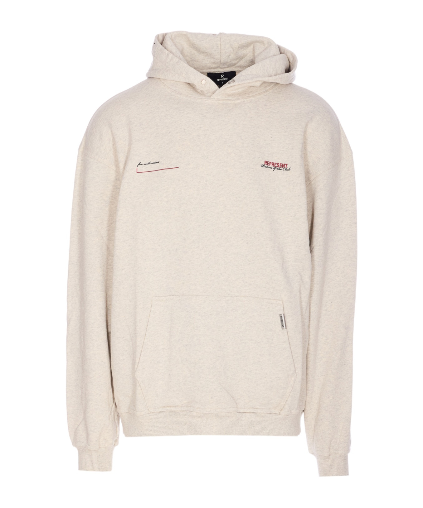 Represent Classic Hoodie With Front Kangaroo Pocket And Adjustable Drawstring In Neutral