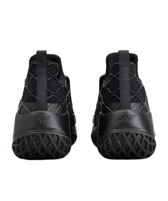Roger Vivier Viv' Run Technical Lacquered Buckle Sneakers In Technical Fabric In Black