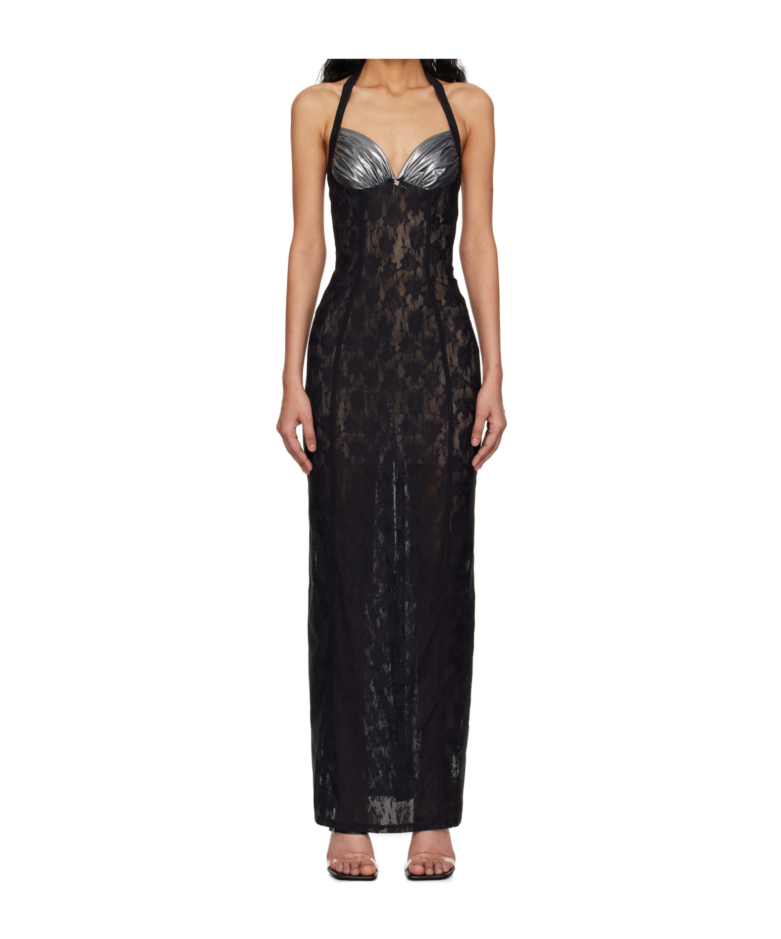 Misbhv Black Stella Lace Maxi Dress In Black