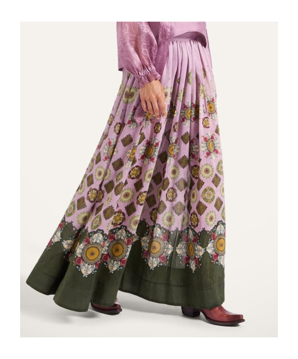 La Doublej Floral-print Maxi Skirt In Multi