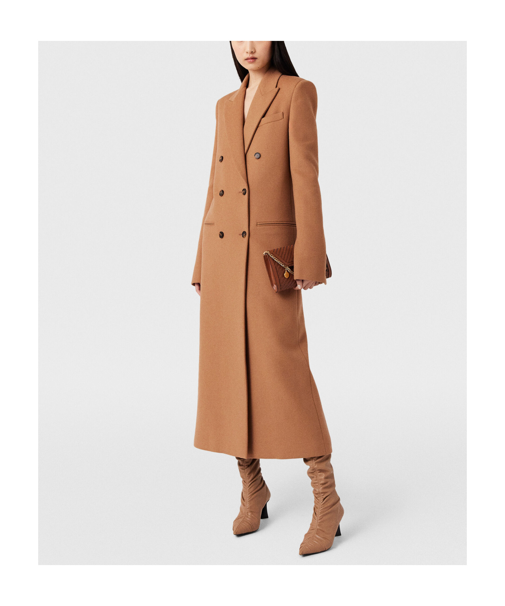 Stella Mccartney Notched-lapel Wool Coat In Brown