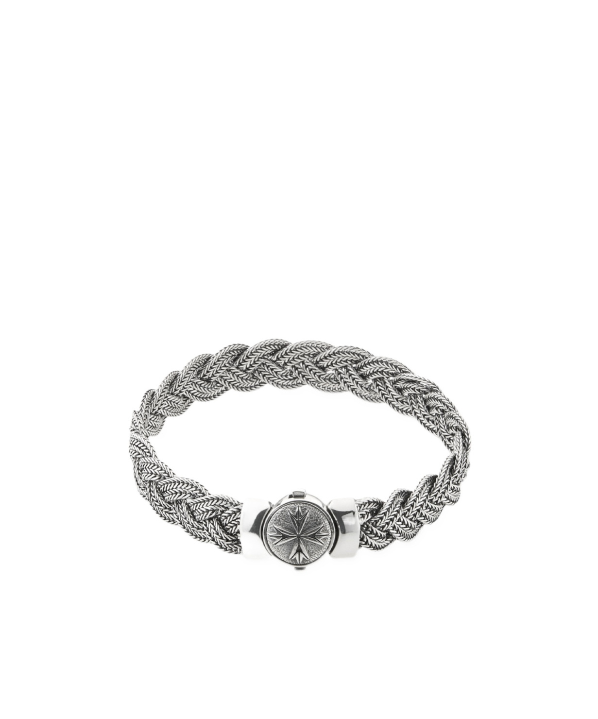 Emanuele Bicocchi Large Diamond-cut Flat Braided Bracelet In Multi