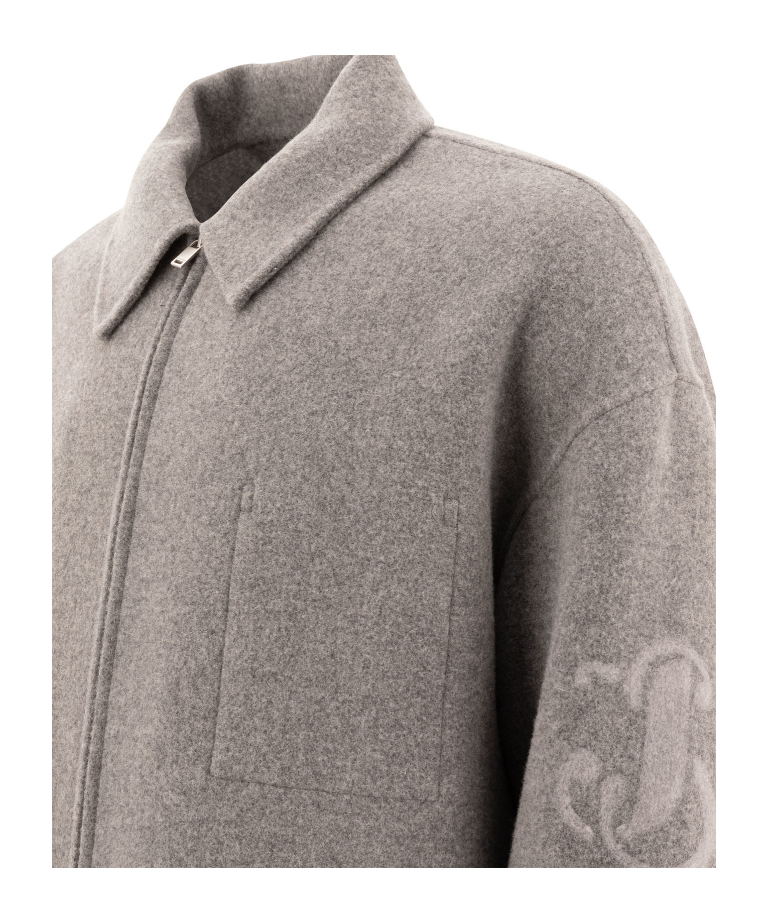 Jil Sander Relaxed Fit Wool Jacket For Men In Gray