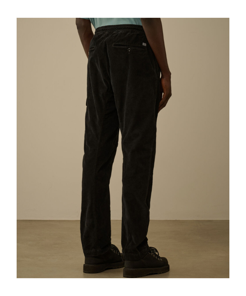 C.p. Company Corduroy Cargo Trousers In Black