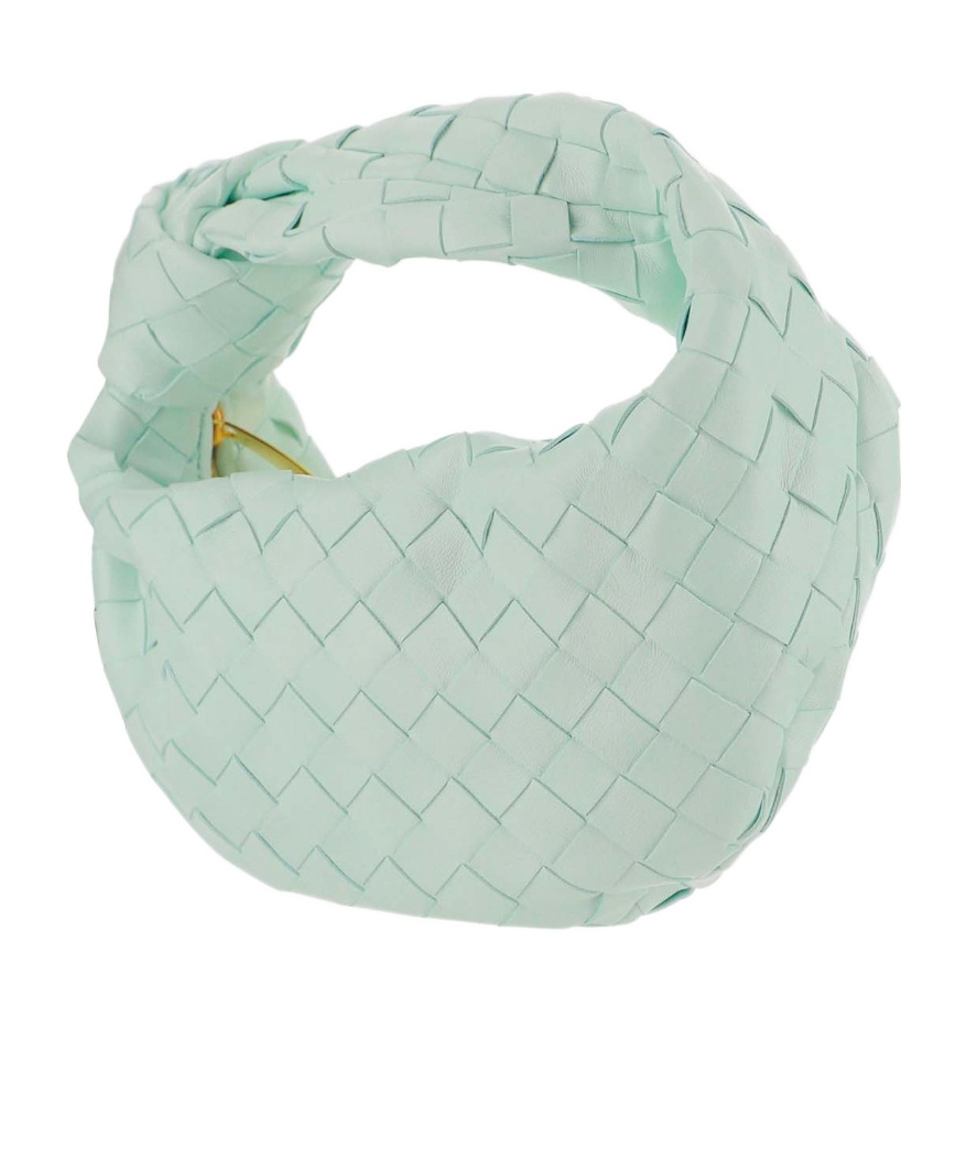 Shop Bottega Veneta Mini Jodie Knitted Handbag In Green