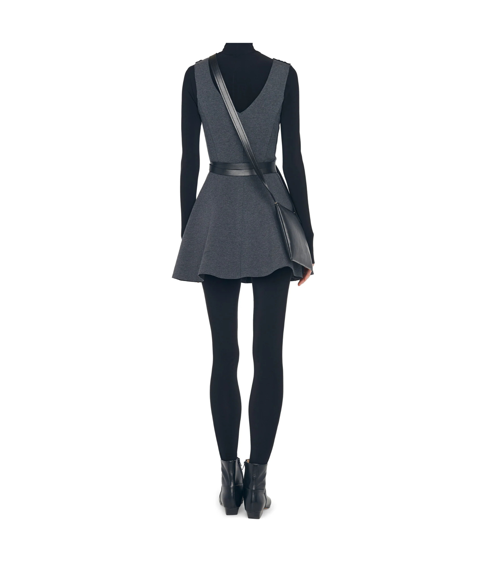 Norma Kamali Grace Mini Dress In Dark Hemp Gray