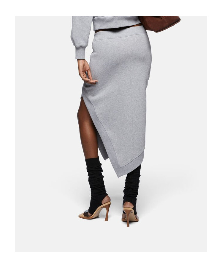 Shop Attico The Asymmetric Midi Skirt In Gray