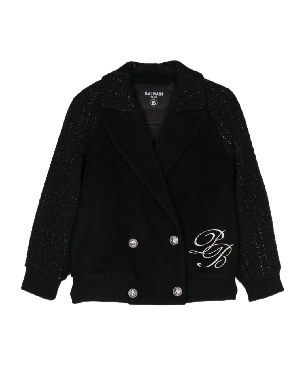 Balmain Tweed-embellished Jacket In Black