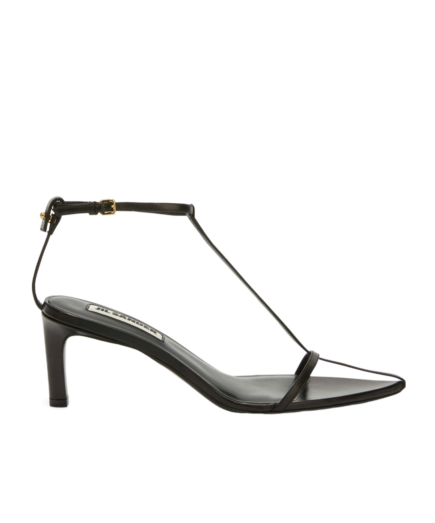 Jil Sander Leather Sandals With Weaved Straps In Black