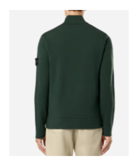 Stone Island Ribbed Virgin-wool Cardigan In Green