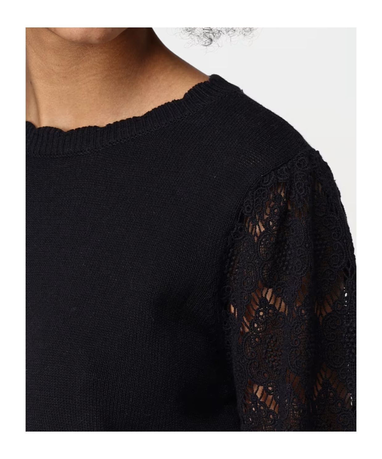 Shop Twinset Lace-sleeved Blouse