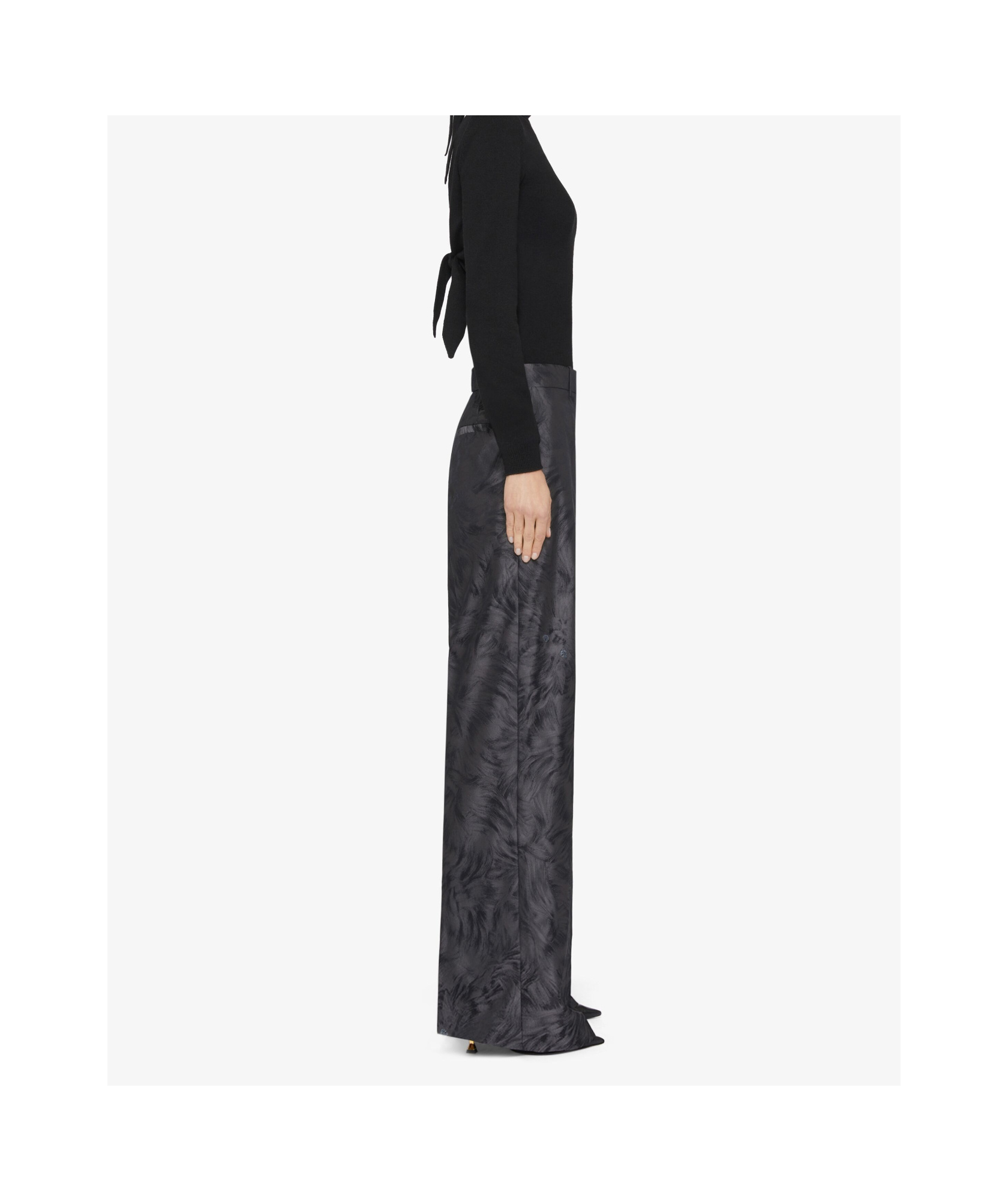 GIVENCHY OVERSIZED TAILORED PANTS IN CAT JACQUARD