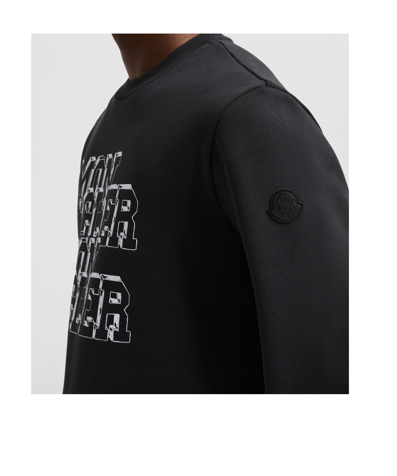 Moncler Logo Pattern Sweatshirt In Black
