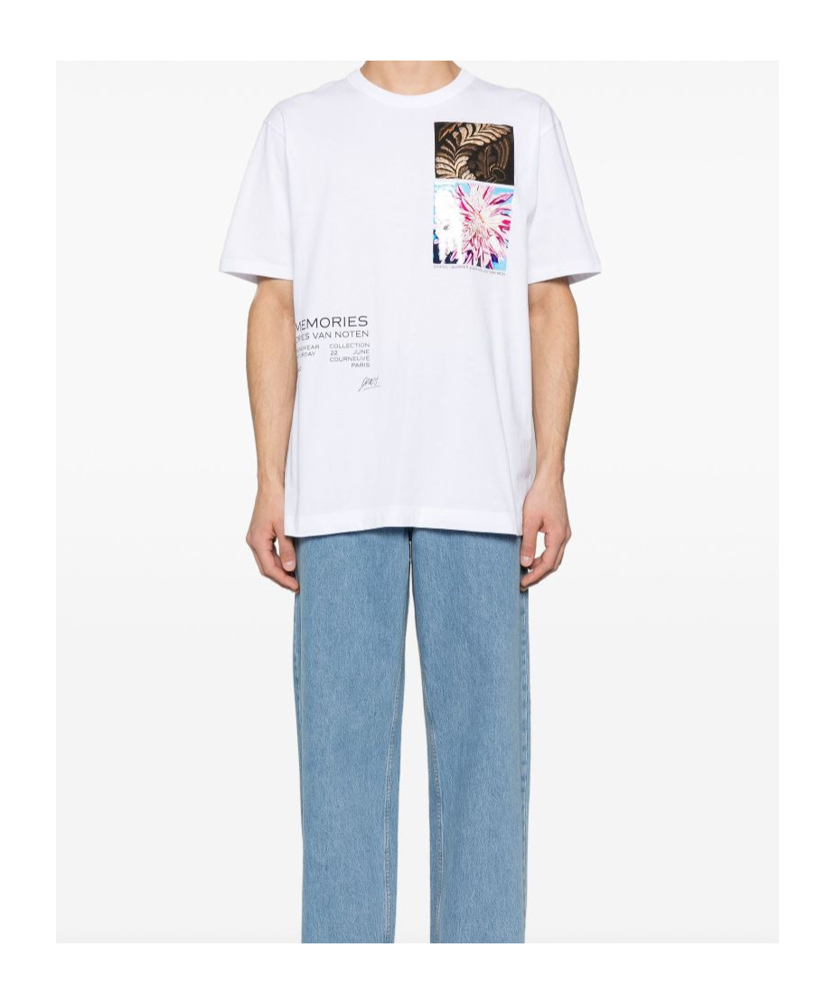 25ss Dries Van Noten HEER PR 1600 Tシャツ L Dries Van Noten Oversized Cotton Crew Neck T Shirt In White