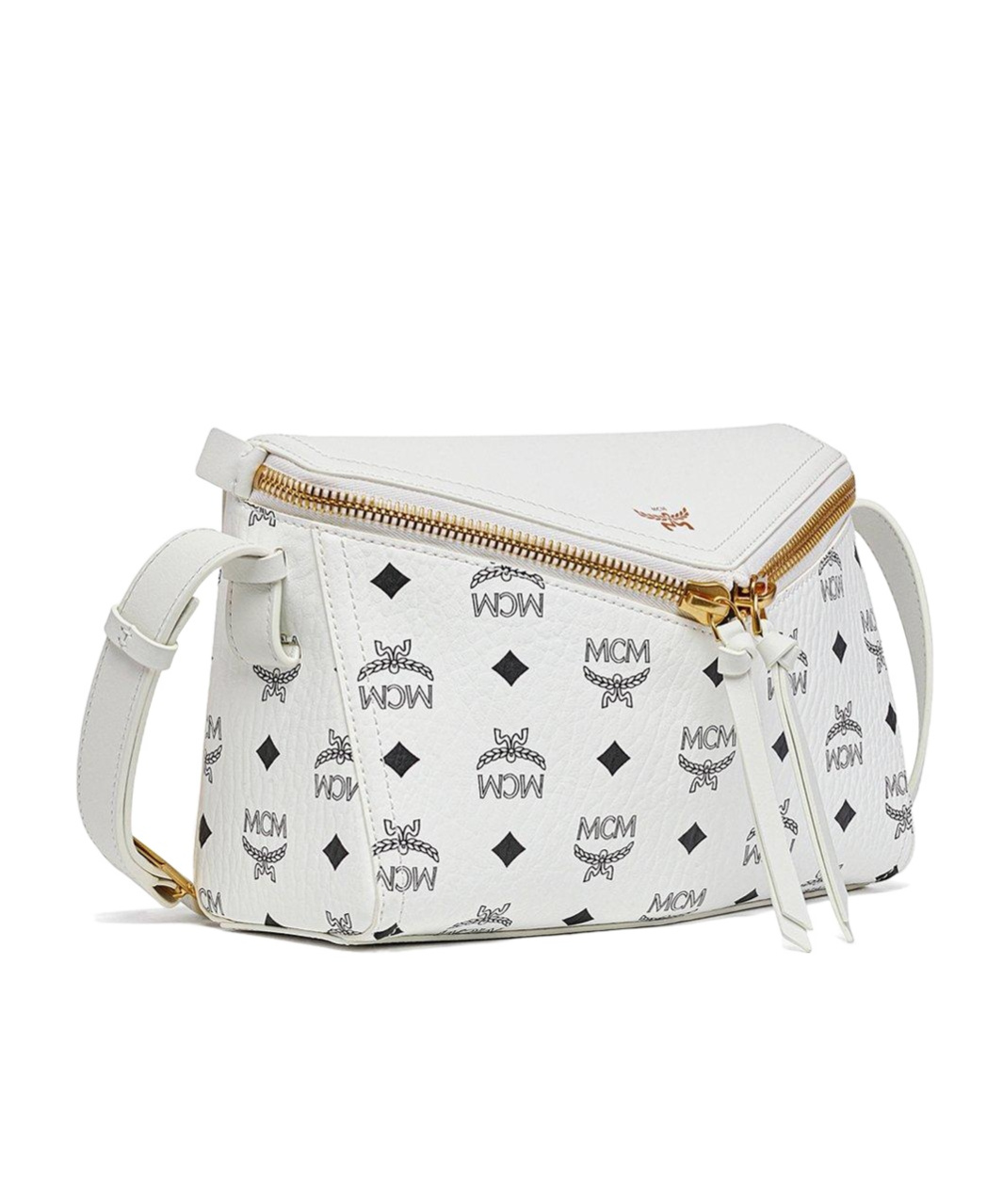 Mcm Diamant Visetos Shoulder Bag In White