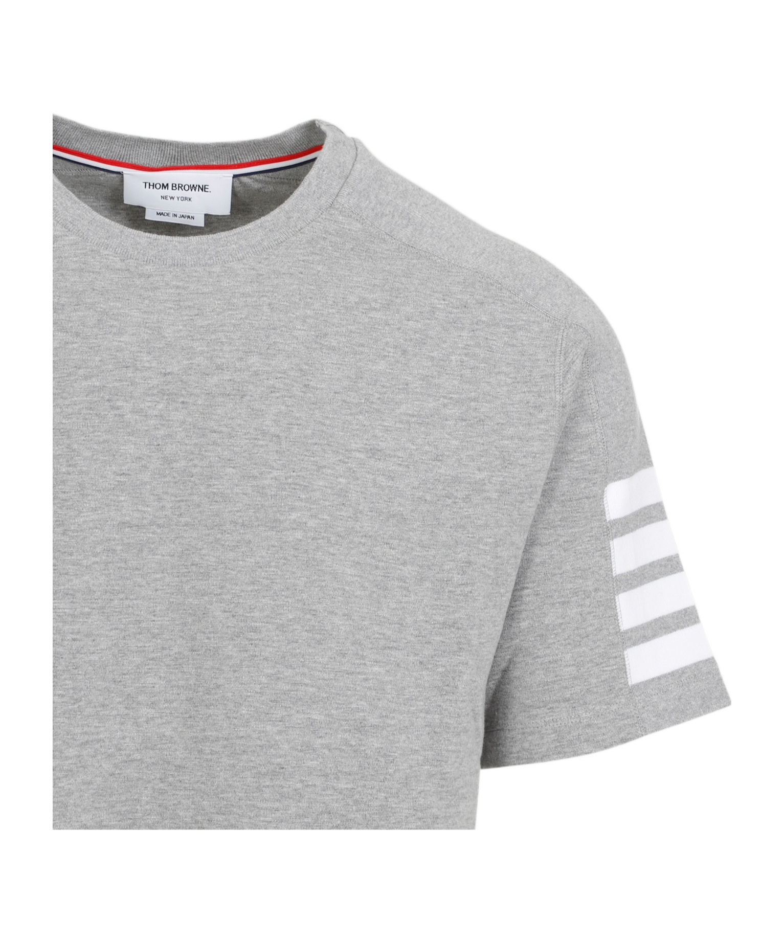 Thom Browne Cotton 4-bar Short Sleeve T-shirt In Gray