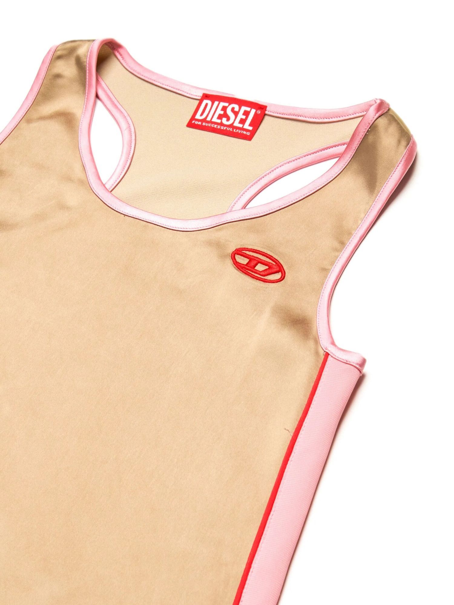 DIESEL DIESEL KIDS OVAL-D LOGO EMBROIDERED TANK DRESS
