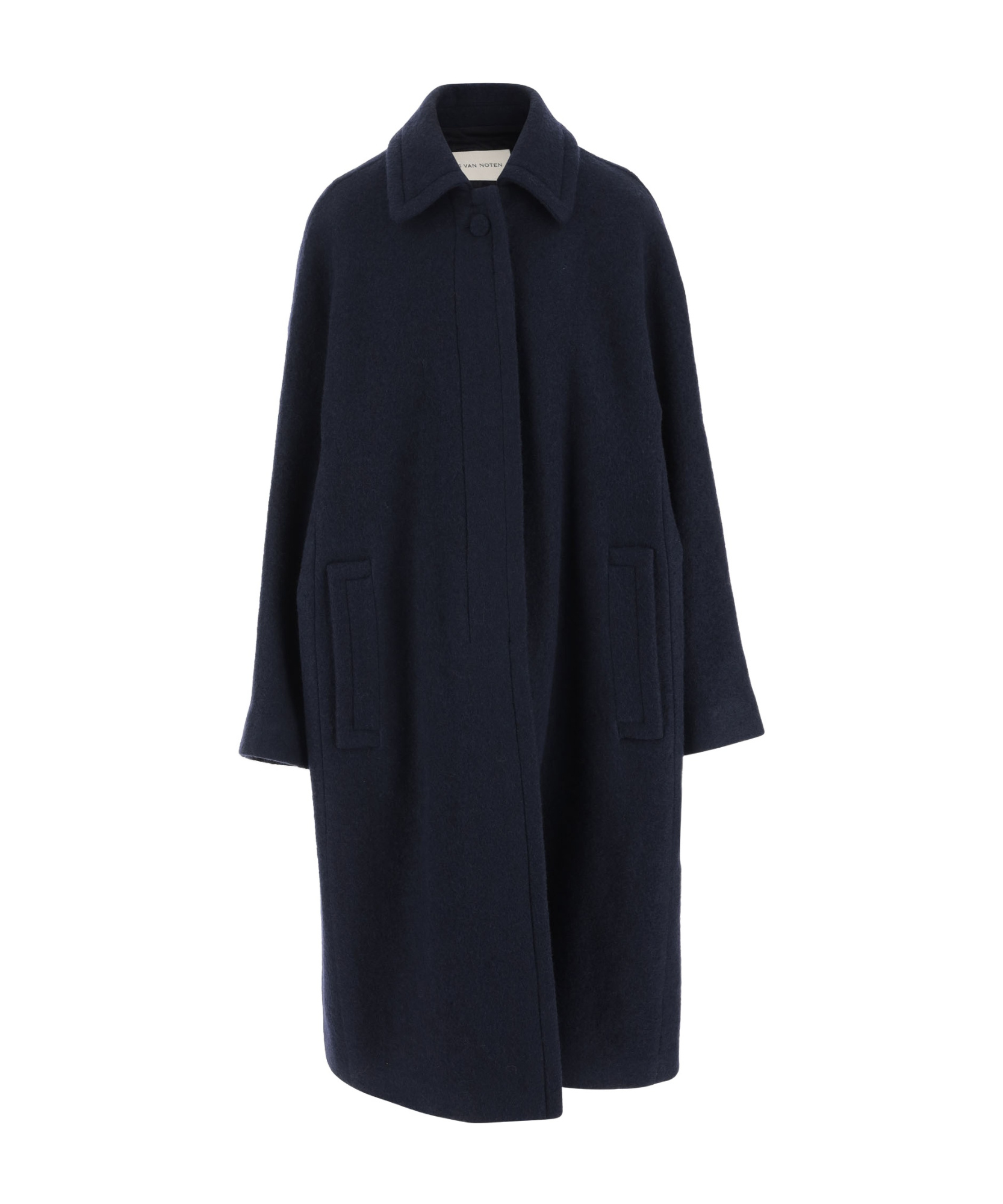 Dries Van Noten Wool Long Cape In Black