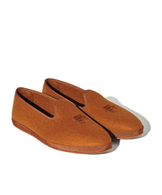 Loro Piana Logo Cashmere Loafers In Pecan Color