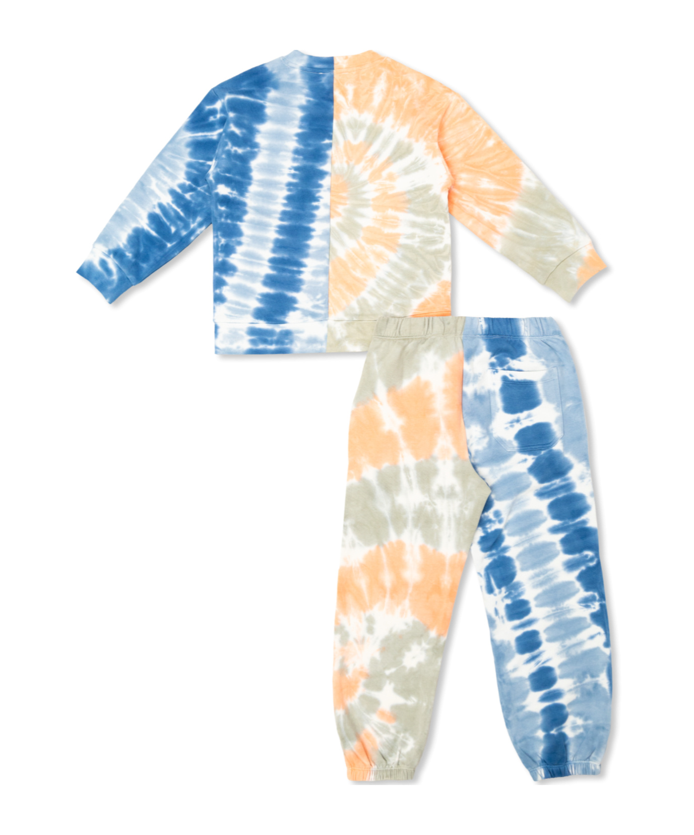 Shop Stella Mccartney Kids Tie-dye Crewneck Set In Blue