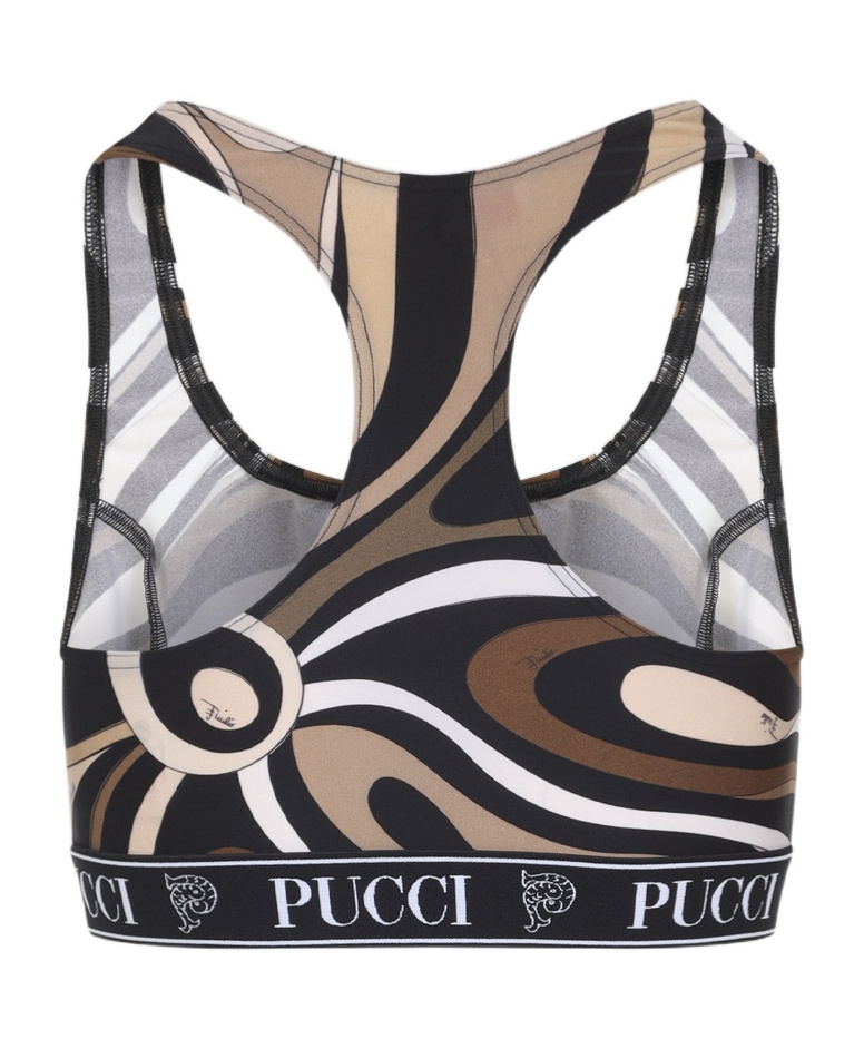 Pucci Marble Print Sports Top In Brown