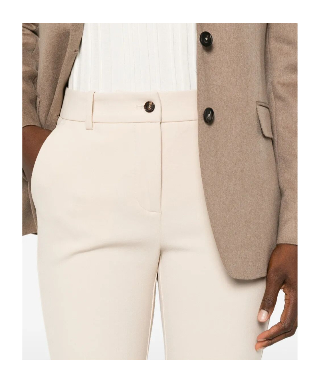 Rosso 35 Pocket-detail Trousers In Neutral