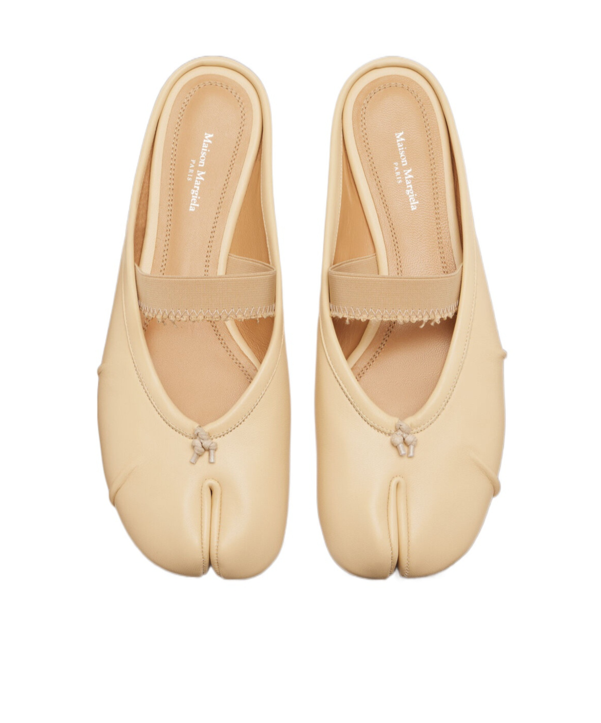 Maison Margiela Womens Tabi Split-toe Band Leather Ballet Flats In Nude