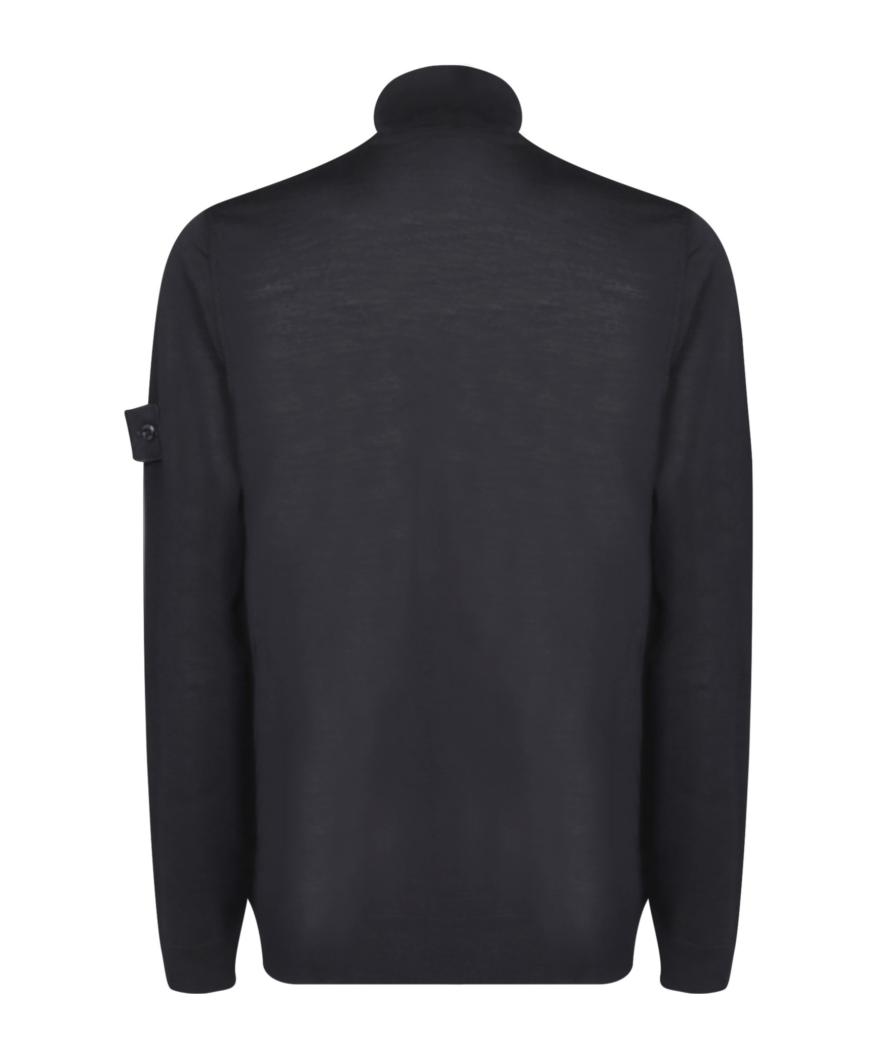 Stone Island Ghost Virgin Wool Funnel-neck Sweater In Black