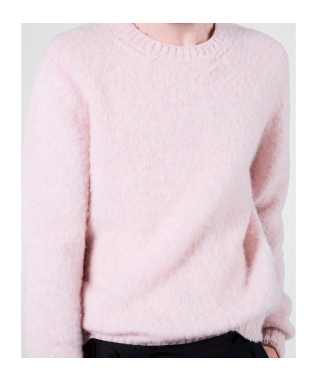 Prada Wool Stretch Pant Cuffed Hem In Pink