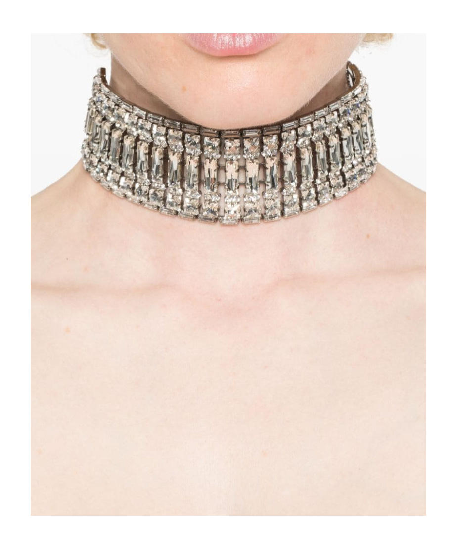 Alessandra Rich Crystal-embellished Choker In White