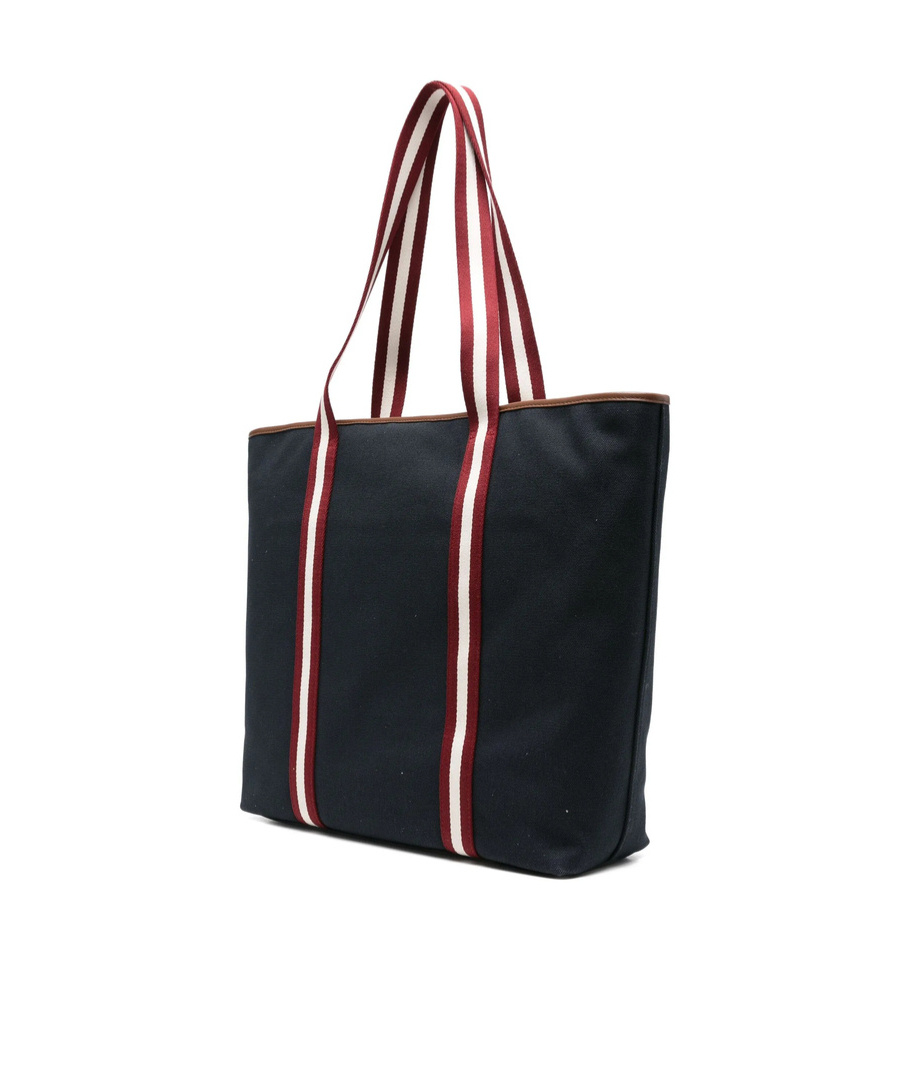 Bally Ribbon Detail Tote Bag Dual Handles In Blue