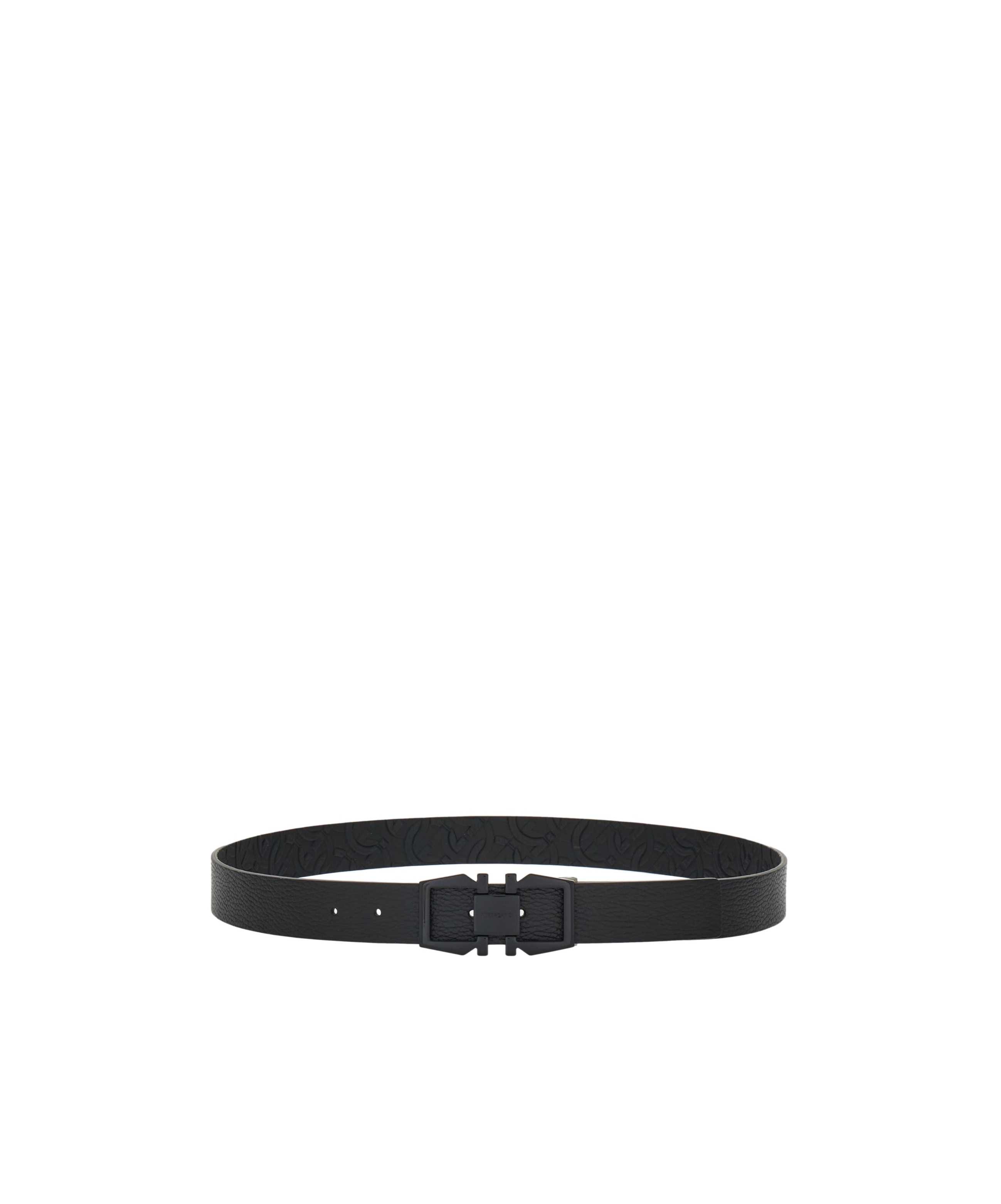 Ferragamo Double-sided Adjustable Gancini Belt In Black