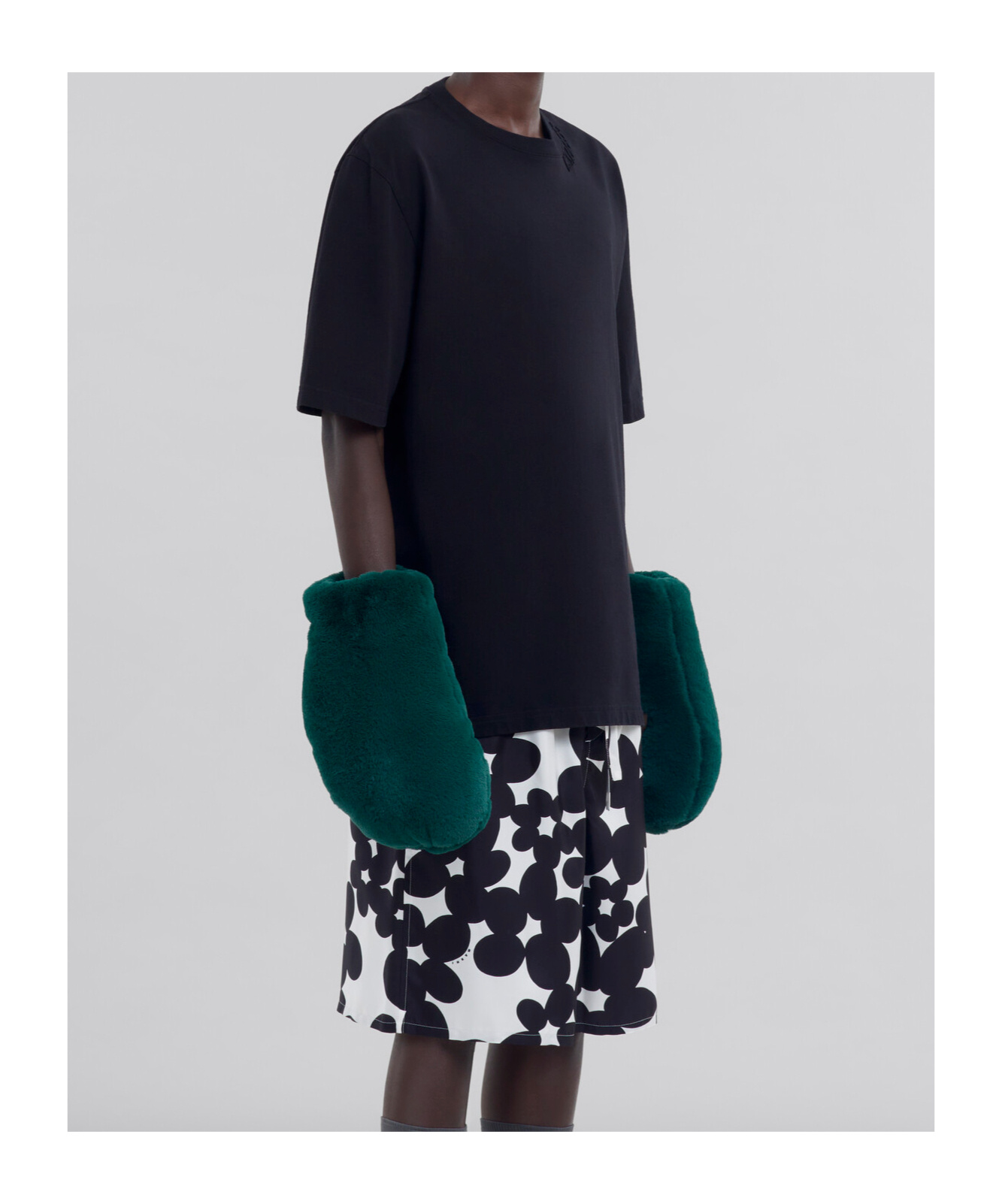 Marni Oversized Organic Cotton T-shirt In Black