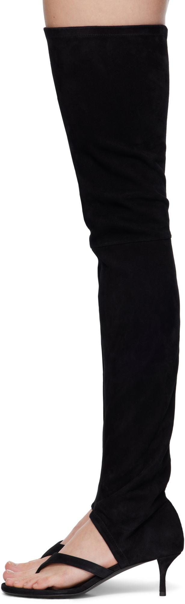 Alaïa Stretch Suede 55 High Boots In Black