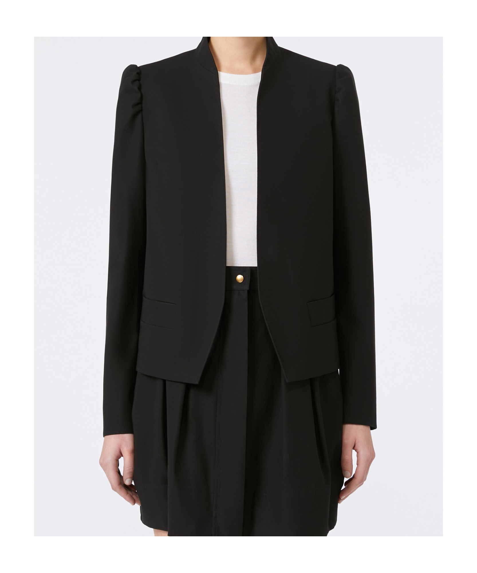 Max Mara Cotton Twill Jacket In Black