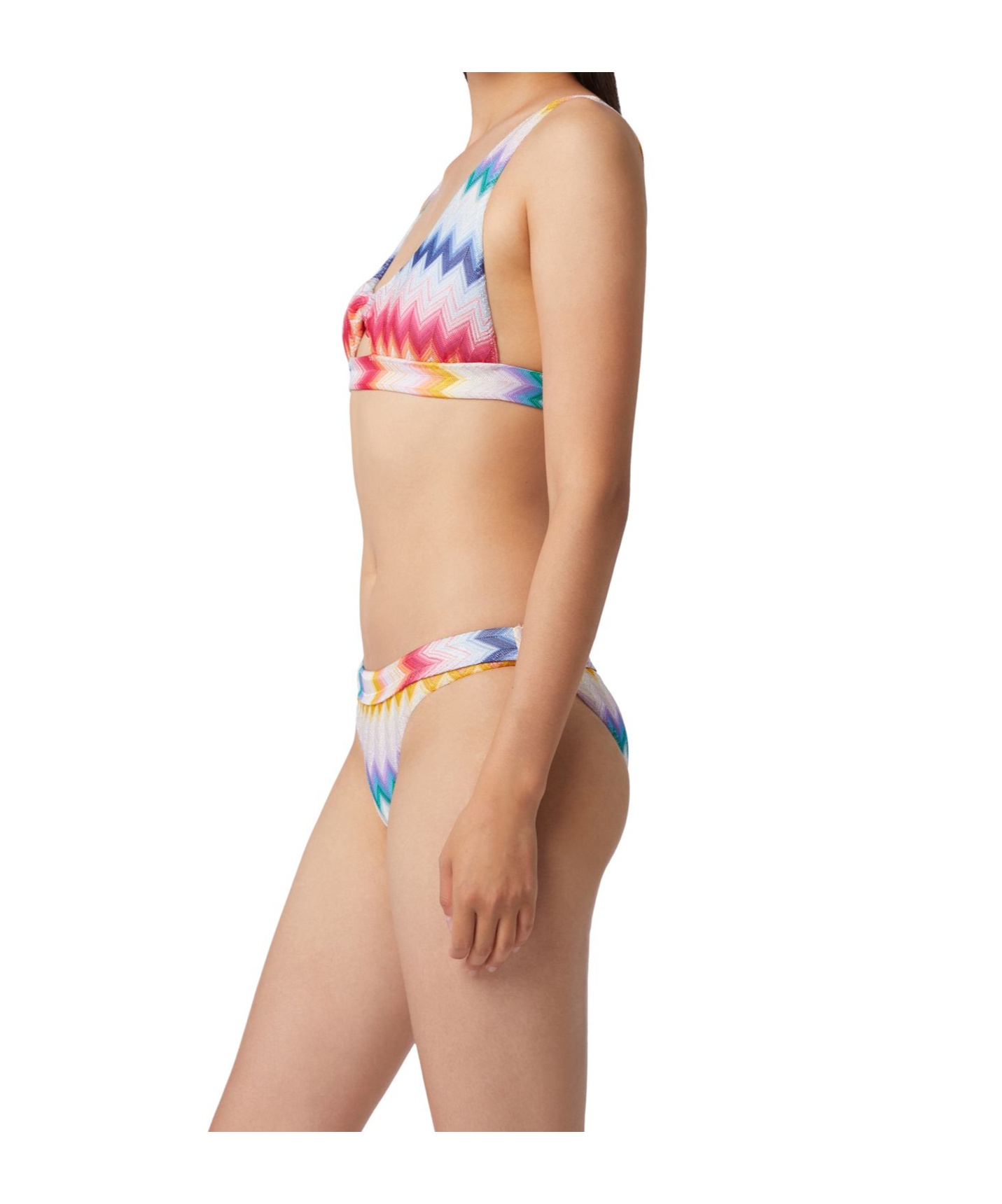Shop Missoni Round Neck Bikini Set In White