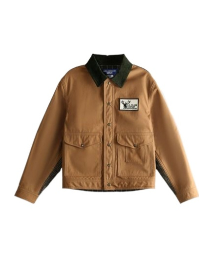 Junya Watanabe Cotton Oxford X Wool Nylon Check Filson Jacket In Brown