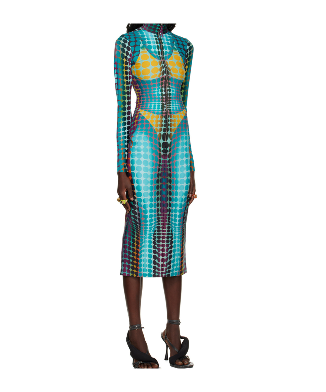 Jean Paul Gaultier Midi Dress In Multi