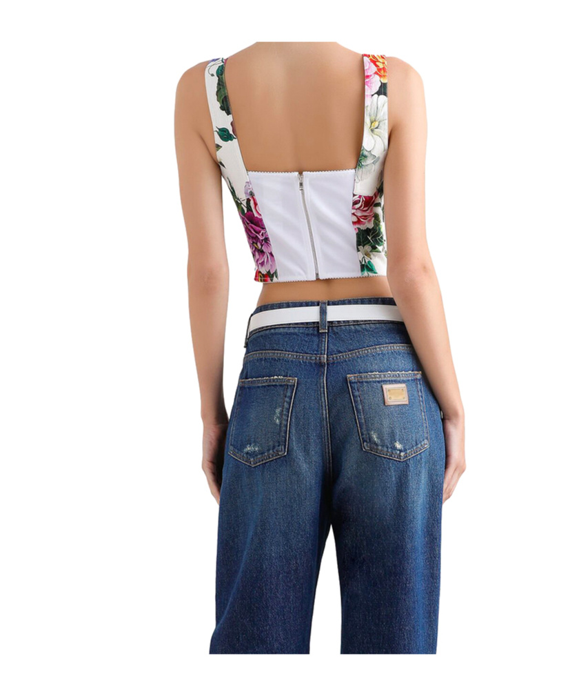 Dolce & Gabbana Floral Printed Vest In Multicolor