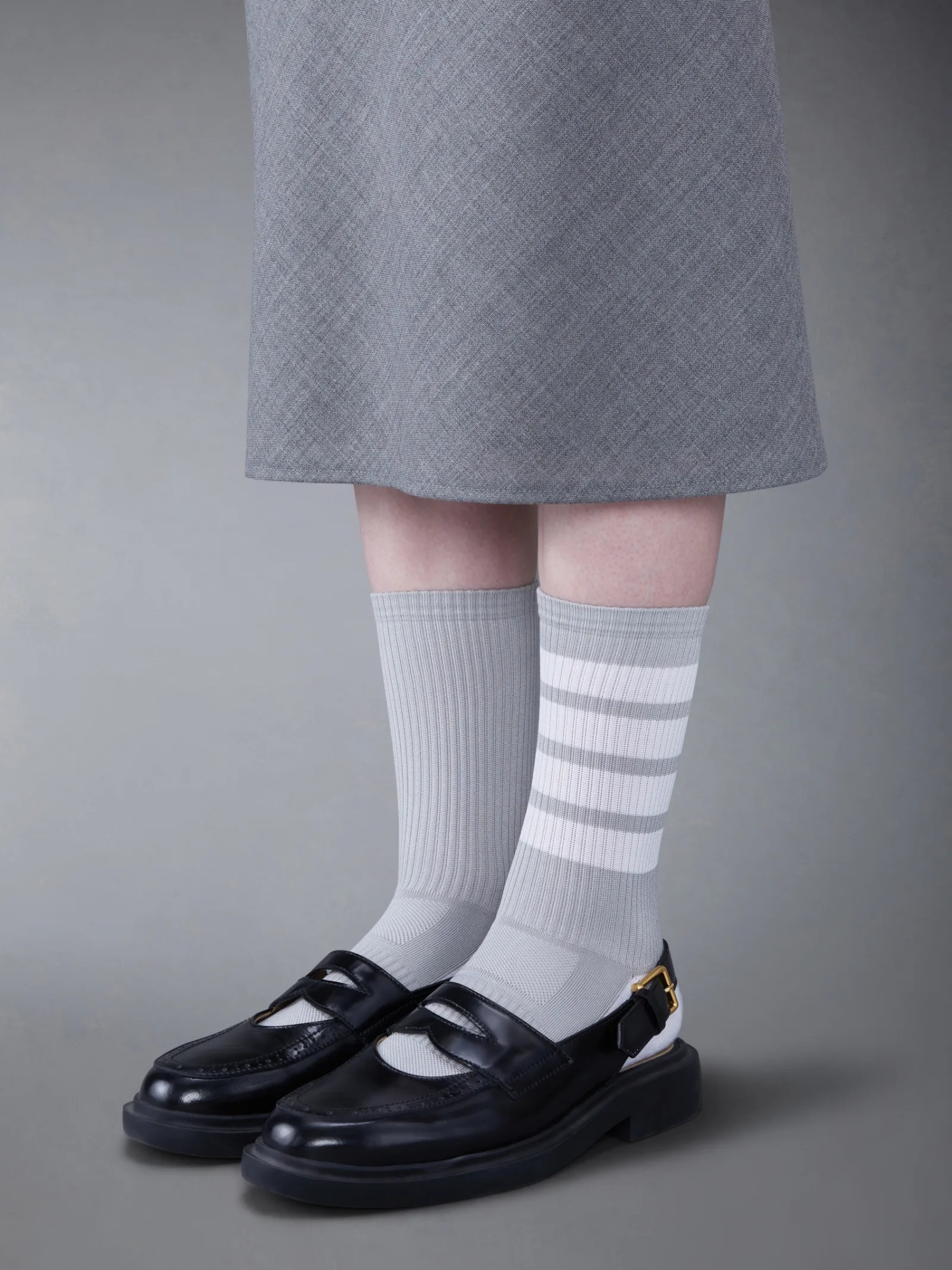 Thom Browne Cut Out Slingback Penny Loafer In Black