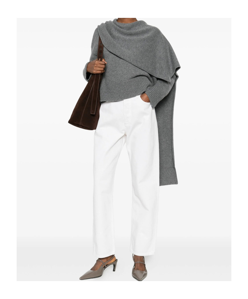 Agolde Five-pocket Denim Trousers In White