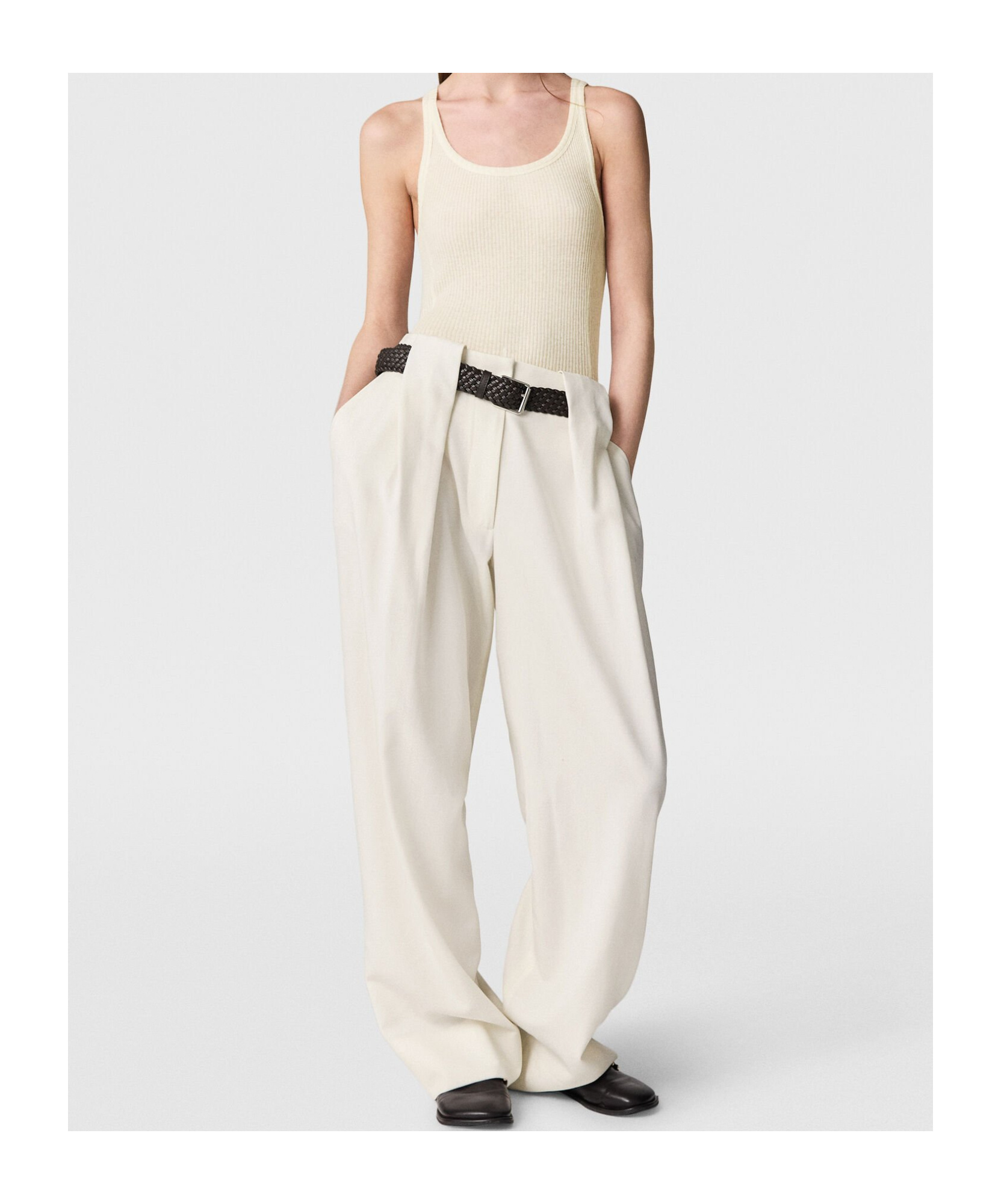 Stella Mccartney Sheer Ribbed Kelsun Tank Top In Neutral