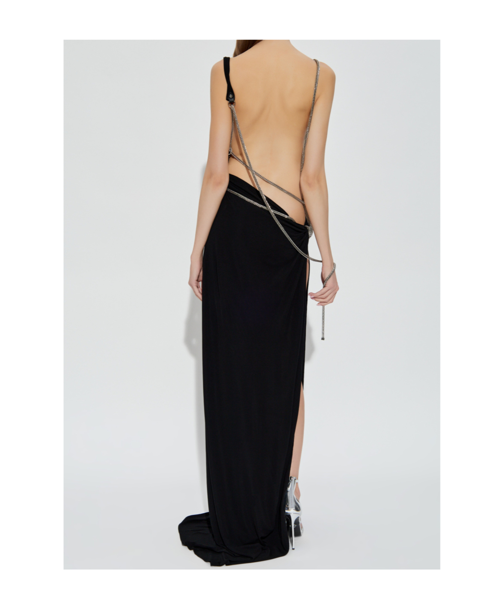 Dsquared2 Open Back Maxi Dress In Black