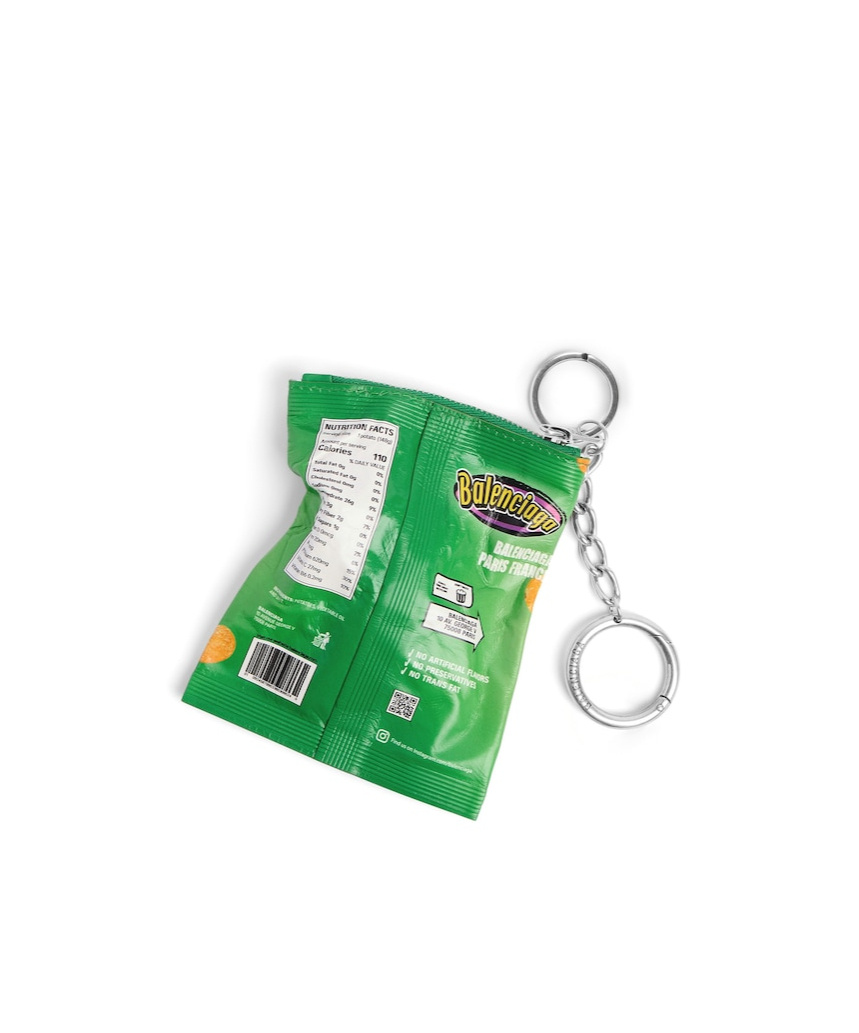Balenciaga Keyring Chips Charm In Green